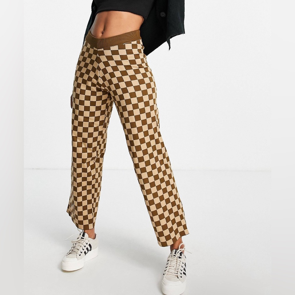 Knitted Checkered Pants